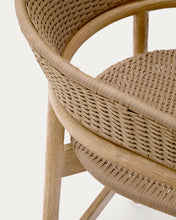 Load image into Gallery viewer, Arinella stool in FSC 100% solid acacia wood with natural finish and beige rope cord 65cm - image 11