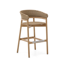 Load image into Gallery viewer, Arinella stool in FSC 100% solid acacia wood with natural finish and beige rope cord 75cm