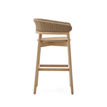 Load image into Gallery viewer, Arinella stool in FSC 100% solid acacia wood with natural finish and beige rope cord 75cm - image 3