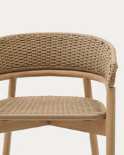Load image into Gallery viewer, Arinella stool in FSC 100% solid acacia wood with natural finish and beige rope cord 75cm - image 12