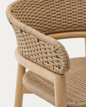 Load image into Gallery viewer, Arinella stool in FSC 100% solid acacia wood with natural finish and beige rope cord 75cm - image 13