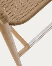 Load image into Gallery viewer, Arinella stool in FSC 100% solid acacia wood with natural finish and beige rope cord 75cm - image 15