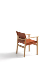 Load image into Gallery viewer, Jan chair made of light brown recycled leather fibres and FSC 100% solid ash wood with natural tone finish - image 3