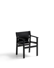 Load image into Gallery viewer, Jan chair made of black recycled leather fibres and FSC 100% solid ash wood with black finish
