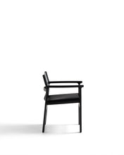 Load image into Gallery viewer, Jan chair made of black recycled leather fibres and FSC 100% solid ash wood with black finish - image 2