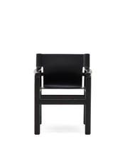 Load image into Gallery viewer, Jan chair made of black recycled leather fibres and FSC 100% solid ash wood with black finish - image 4