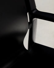 Load image into Gallery viewer, Jan chair made of black recycled leather fibres and FSC 100% solid ash wood with black finish - image 11