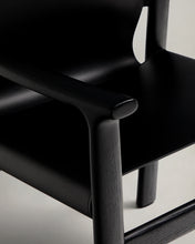 Load image into Gallery viewer, Jan chair made of black recycled leather fibres and FSC 100% solid ash wood with black finish - image 12