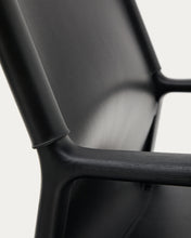 Load image into Gallery viewer, Jan armchair made of black recycled leather fibres and FSC 100% solid ash wood with black finish - image 11