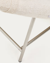 Load image into Gallery viewer, Osla chaise longue in beige chenille with brushed stainless steel legs FSC 100% 175 cm - image 9