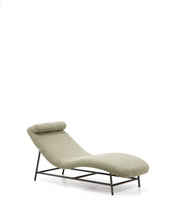 Load image into Gallery viewer, Osla divan in green chenille with brushed graphite stainless steel legs FSC 100% 174 cm