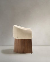 Load image into Gallery viewer, Bosca chair in beige chenille and walnut veneer FSC 100% - image 2