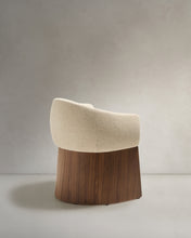 Load image into Gallery viewer, Bosca chair in beige chenille and walnut veneer FSC 100% - image 3