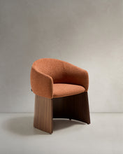 Load image into Gallery viewer, Bosca chair in terracotta chenille and walnut veneer FSC 100%