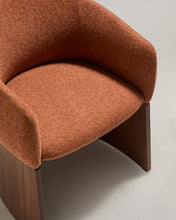 Load image into Gallery viewer, Bosca chair in terracotta chenille and walnut veneer FSC 100% - image 9