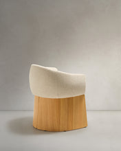 Load image into Gallery viewer, Bosca chair in beige chenille and oak veneer FSC 100% - image 5