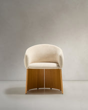 Load image into Gallery viewer, Bosca chair in beige chenille and oak veneer FSC 100% - image 7