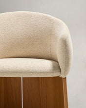 Load image into Gallery viewer, Bosca chair in beige chenille and oak veneer FSC 100% - image 12