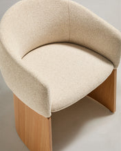 Load image into Gallery viewer, Bosca chair in beige chenille and oak veneer FSC 100% - image 13