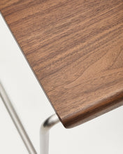 Load image into Gallery viewer, Tarsel bench in walnut veneer with brushed stainless steel structure 142cm - image 7