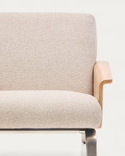Load image into Gallery viewer, Amsen beige armchair in oak plywood with legs in brushed stainless steel - image 8