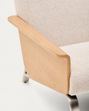 Load image into Gallery viewer, Amsen beige armchair in oak plywood with legs in brushed stainless steel - image 9