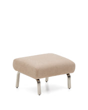Load image into Gallery viewer, Amsen light brown footrest with brushed stainless steel legs 68 x 55 cm