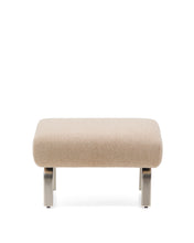 Load image into Gallery viewer, Amsen light brown footrest with brushed stainless steel legs 68 x 55 cm - image 3