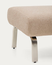 Load image into Gallery viewer, Amsen light brown footrest with brushed stainless steel legs 68 x 55 cm - image 8
