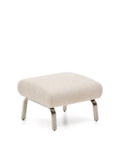 Load image into Gallery viewer, Amsen beige footrest with brushed stainless steel legs 68 x 55 cm