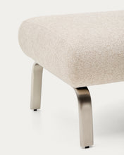 Load image into Gallery viewer, Amsen beige footrest with brushed stainless steel legs 68 x 55 cm - image 7