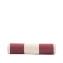 Load image into Gallery viewer, Vilara burgundy and beige striped outdoor folding deck chair made of FSC 100% solid acacia wood - image 11