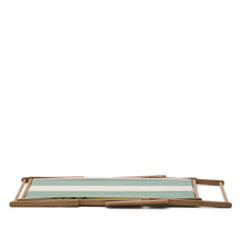 Load image into Gallery viewer, Vilara green and beige striped outdoor folding deck chair made of FSC 100% solid acacia wood - image 9