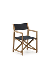 Load image into Gallery viewer, Vilara black outdoor folding chair made of FSC 100% solid acacia wood