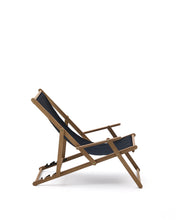 Load image into Gallery viewer, Vilara black outdoor folding deck chair made of FSC 100% solid acacia wood - image 2