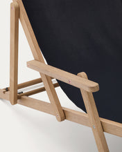 Load image into Gallery viewer, Vilara black outdoor folding deck chair made of FSC 100% solid acacia wood - image 9