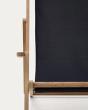 Load image into Gallery viewer, Vilara black outdoor folding deck chair made of FSC 100% solid acacia wood - image 10