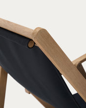 Load image into Gallery viewer, Vilara black outdoor folding deck chair made of FSC 100% solid acacia wood - image 11