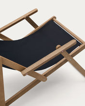 Load image into Gallery viewer, Vilara black outdoor folding deck chair made of FSC 100% solid acacia wood - image 13