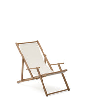 Load image into Gallery viewer, Vilara white outdoor folding deck chair made of FSC 100% solid acacia wood