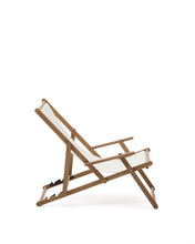 Load image into Gallery viewer, Vilara white outdoor folding deck chair made of FSC 100% solid acacia wood - image 2