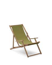 Load image into Gallery viewer, Vilara green outdoor folding deck chair made of FSC 100% solid acacia wood