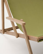 Load image into Gallery viewer, Vilara green outdoor folding deck chair made of FSC 100% solid acacia wood - image 9