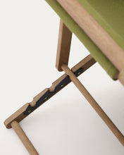 Load image into Gallery viewer, Vilara green outdoor folding deck chair made of FSC 100% solid acacia wood - image 12