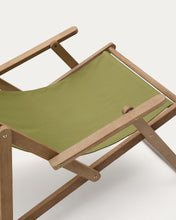 Load image into Gallery viewer, Vilara green outdoor folding deck chair made of FSC 100% solid acacia wood - image 13