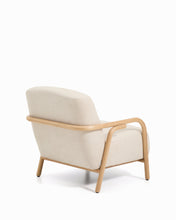 Load image into Gallery viewer, Sylo armchair in beige chenille and solid ash wood with natural-coloured finish FSC 100% - image 6