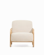 Load image into Gallery viewer, Sylo armchair in beige chenille and solid ash wood with natural-coloured finish FSC 100% - image 8