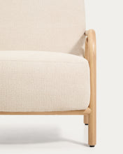 Load image into Gallery viewer, Sylo armchair in beige chenille and solid ash wood with natural-coloured finish FSC 100% - image 11