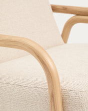 Load image into Gallery viewer, Sylo armchair in beige chenille and solid ash wood with natural-coloured finish FSC 100% - image 12