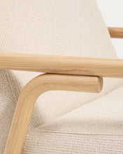 Load image into Gallery viewer, Sylo armchair in beige chenille and solid ash wood with natural-coloured finish FSC 100% - image 14